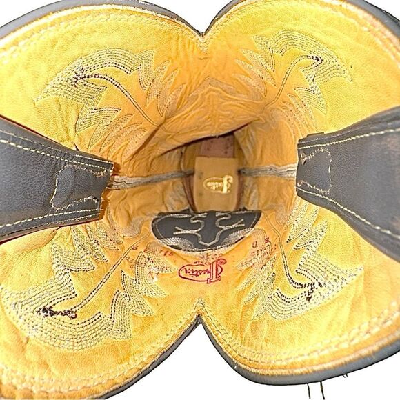 Justin Boots #8936 Men’s Cowboy Boots Antique Grey Ostrich Leather Size 8D - Picture 11 of 12